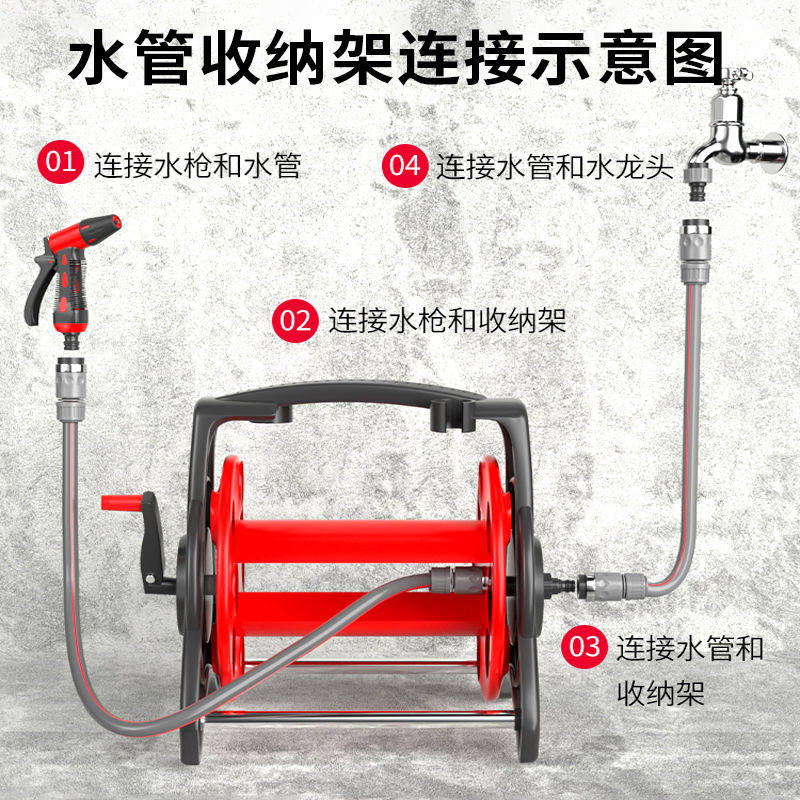 德力西水管收卷器洗车软管收纳架卷管器盘水管神器缠绕架子水管车,淘宝优惠券,粉丝福利购,淘宝优惠卷