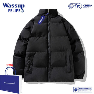 2蓝WASSUP FELIPE羽绒棉服男女秋冬季新款情侣帅气加厚保暖外套潮