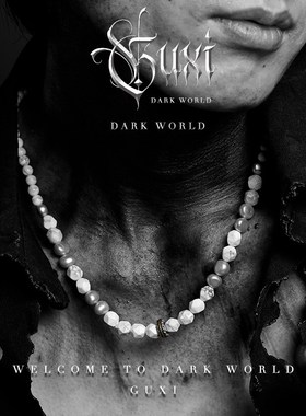 新品GUXI【溯雪】白色串珠项链男生简约J 巴洛克珍珠毛衣链小众高