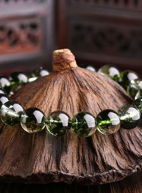 极速水晶嫩绿幽灵手錬情侣手錬v韩版饰品女12mm(17颗)送100克消