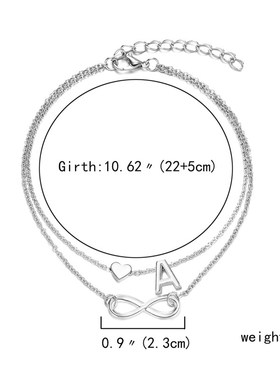 极速2023 Summer New A-Z Letter Initial AnkletsQ For Women Si