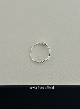 mapuce s925纯银开口猪鼻子韩国精致ins小巧叠戴细ins戒指指环