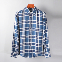 Foreign Trade Cut Mark Tail Single Middle-aged Men Withdrawal Cabinet Long Sleeve Shirt Casual Fashion Plaid 100 Hitch Bull cut off