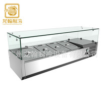 Guangzhou Manufacturer Direct Sales Desktop Salad Cabinet Stainless Steel Pizza Table Small Salatable Desktop Refrigerated Cabinet