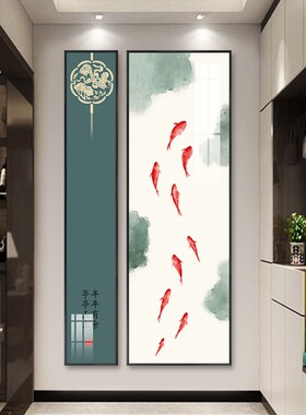 高档中式山水装饰画玄关背景墙画