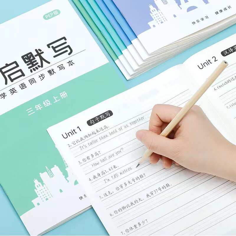 小学3-6年级英语默写本pep人教版三四五六年级上册下册课本同步单词短语句子英汉互译双向默写巩固练习本