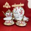 Change the mouth to worship tea cup wedding tea set wedding bowl set wedding cup golden pot wedding bridal bride dowry gift