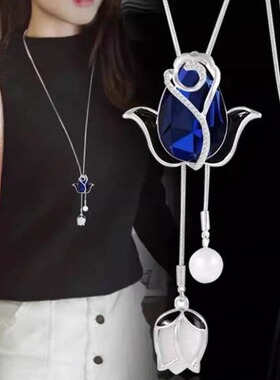 不掉色可调节衣服挂件项链配饰女韩国秋冬经典毛衣链长款合金饰品