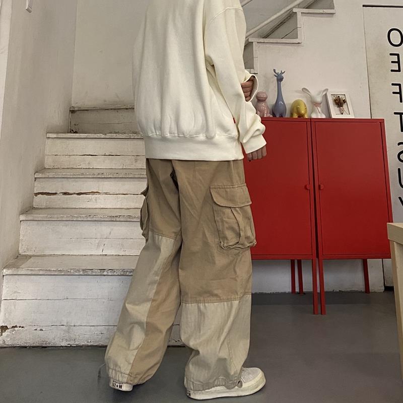 Baggy Black Cargo Pants for Men Khaki Trousers Loose Casual - 图1