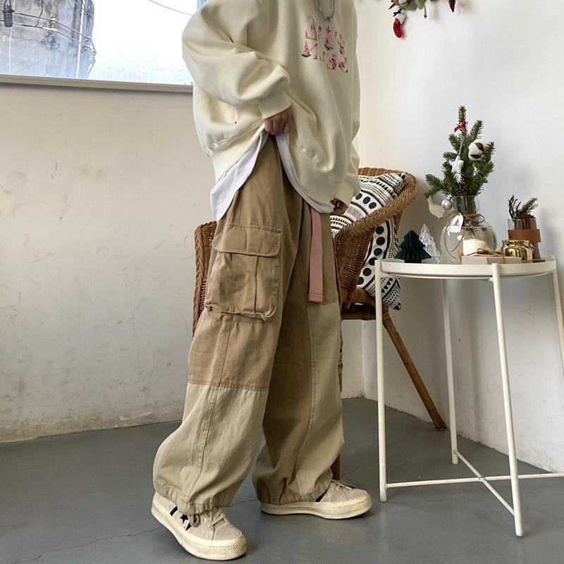Baggy Black Cargo Pants for Men Khaki Trousers Loose Casual - 图0