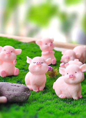 速发萌版小猪发财肉微景观多猪挂件车脂工艺品树载汽车小摆件