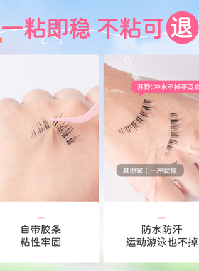 苏野太阳花免胶自粘假睫毛女自然仿真无需胶水免卸分段式眼睫毛