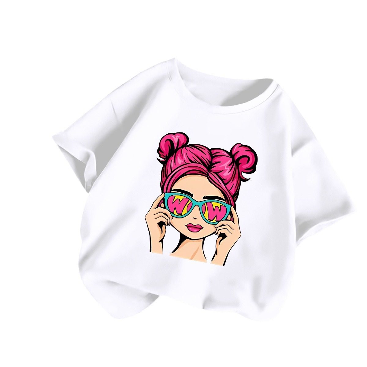 女童纯棉T恤2025新款儿童休闲宽松印花短袖女孩夏季上衣童装,淘宝优惠券,粉丝福利购,淘宝优惠卷