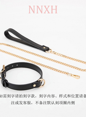 项圈女定制刻字皮质choker项链k9