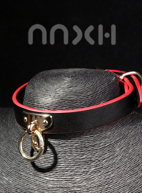 NNXH项圈女铃铛饰品脖链男朋友颈带女士项链真皮牵引链套装