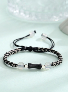 有你竹矣森系竹节手链情侣新中式