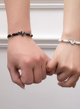 千纸鹤情侣手链一对编织手绳闺蜜