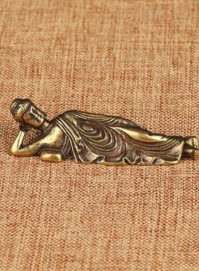 速发纯铜佛迦摩尼佛 黄铜释像 摆佛 躺佛释迦牟尼佛卧件