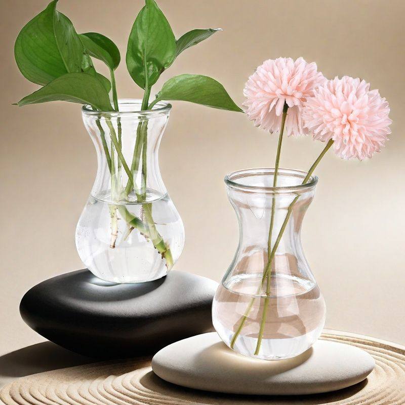 桌面装饰水培绿萝摆件器皿透明玻璃花瓶风信子简约客厅办公室花瓶,淘宝优惠券,粉丝福利购,淘宝优惠卷