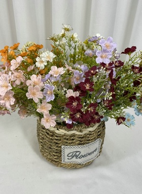 磨毛布米兰满天星仿真花婚庆家居手捧花摄影拍摄布置道具摆件假花