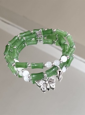 新款中国风蝴蝶铃铛手链手工艺品