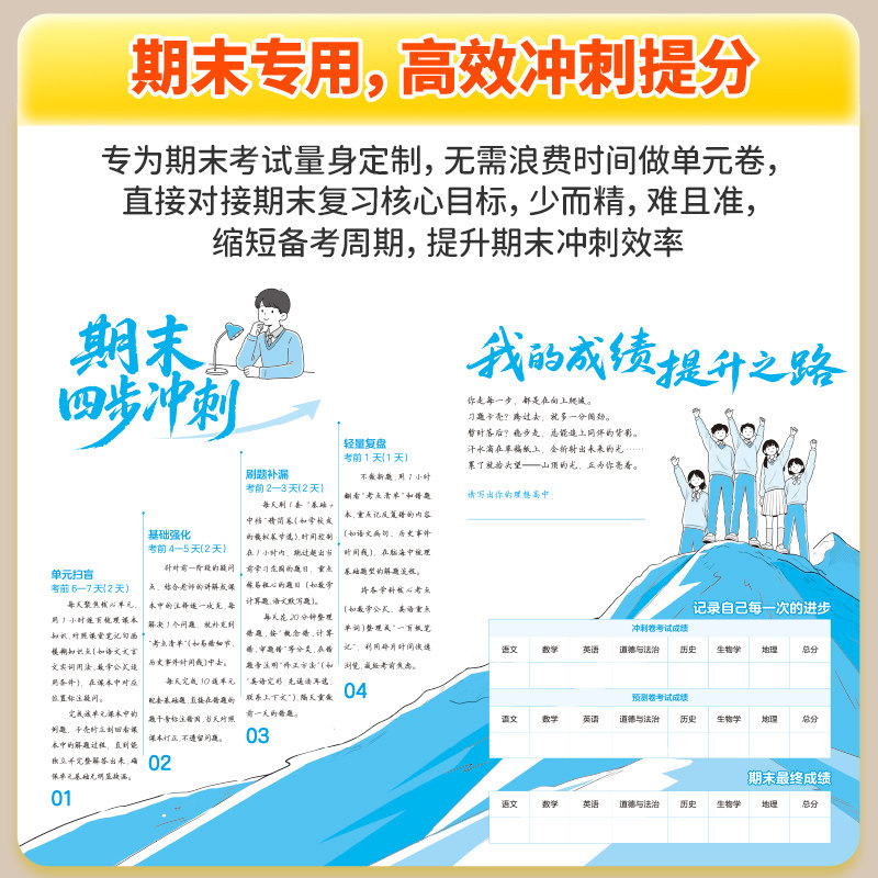 卷霸旗舰店 2026春初中七八年级下册期末冲刺卷语文数学英语物理生物历史地理道德法治初一总复习人教版练习题模拟考试期末冲刺卷
