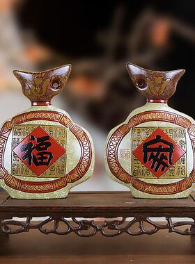 陶瓷摆件云南特色丽江民族风工艺品中式家居饰品博古架古董架书房