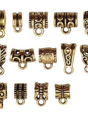 饰品diy串珠混装120材料挂件挂头三通连接手链个古金吊坠扣饰品