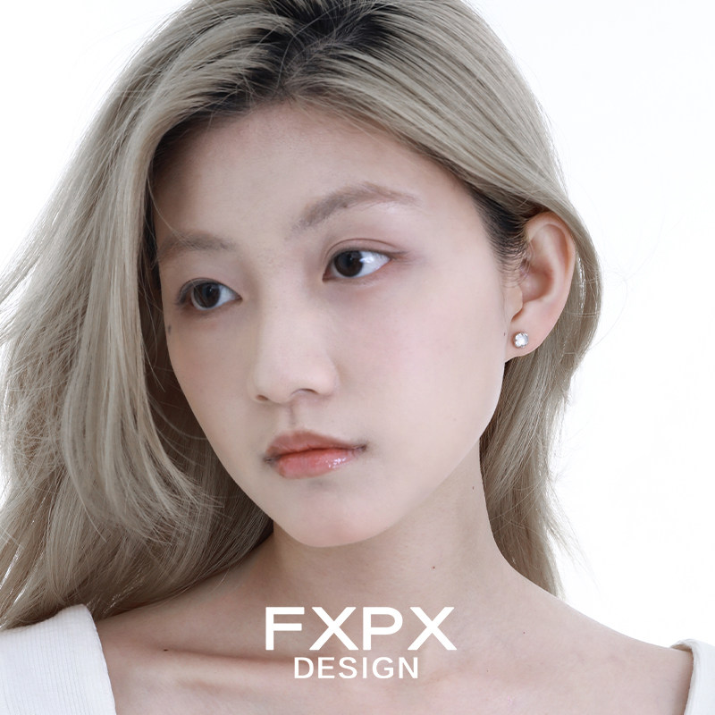 FXPX原创925纯银耳钉女白玛瑙简约小巧养耳免摘耳饰冷淡风耳环,淘宝优惠券,粉丝福利购,淘宝优惠卷
