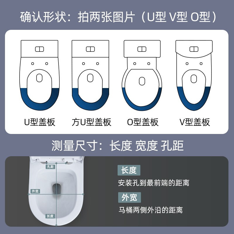 松鲸 马桶盖子家用通用坐便盖配件加厚马桶圈厕所老式坐垫盖UVO型 - 图0