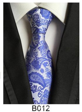 Fashion Men Tie Luxury Yellow Blue Striped Paisley Plaid Sil