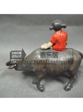 石湾公仔陶瓷牛生肖创意家居客厅博古架电视柜摆件生日手工艺礼品