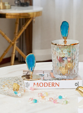 北欧轻奢风糖果罐家居用品客厅茶几摆件餐桌面玄关柜收纳软装饰品