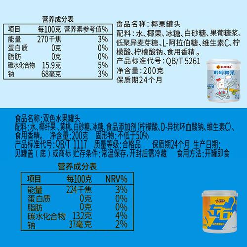 林家铺子黄桃罐头左右双色椰果水果罐头200g整箱桃罐头80后零食