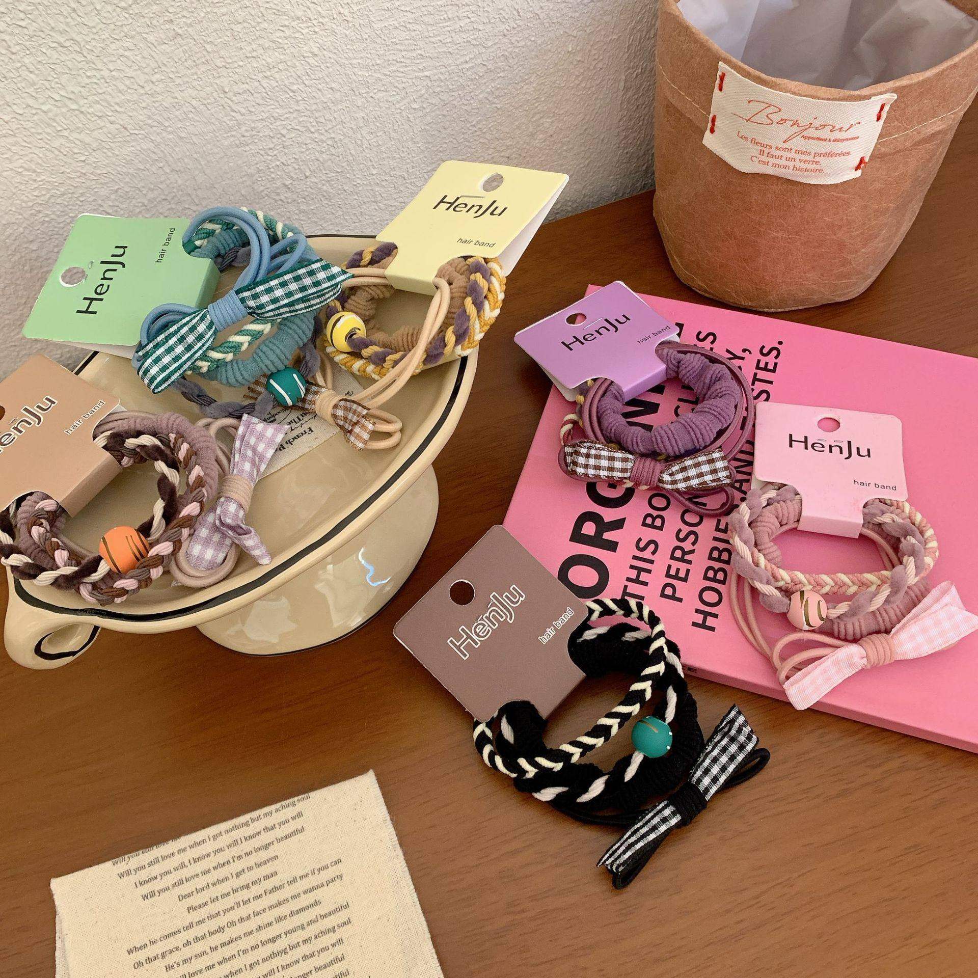 少女秋冬氛围不伤发头绳套装儿童奶咖色高弹力格纹发圈新款发饰女,淘宝优惠券,粉丝福利购,淘宝优惠卷