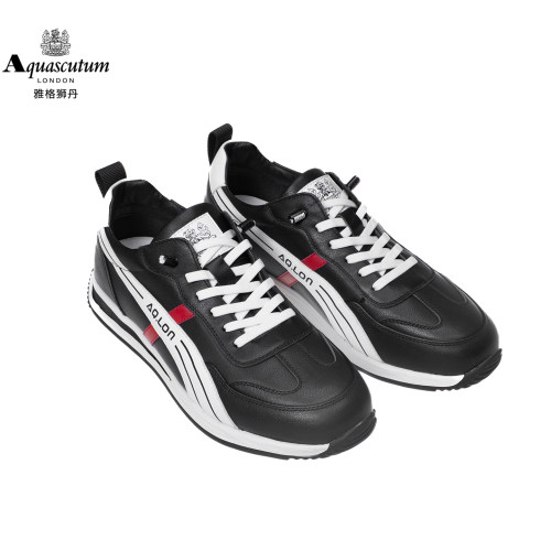 Aquascutum雅格狮丹1851百年品牌牛皮时尚百搭阿甘鞋德训休闲鞋男 - 图1