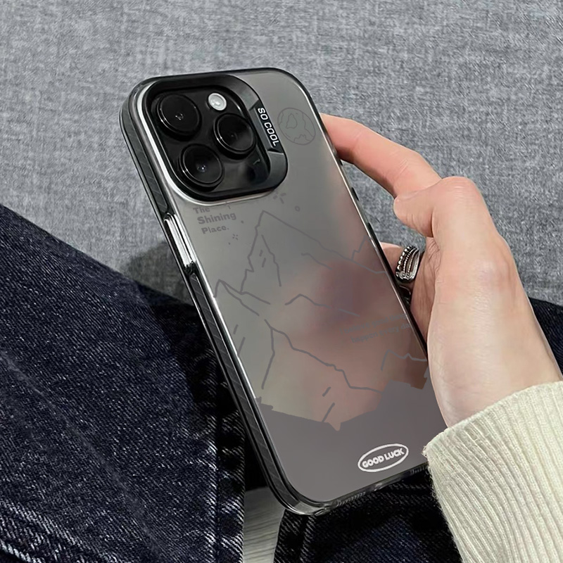 哩卜哩卜简约时尚线条山峰适用iPhone15/14pro手机壳OPPOreno8vivox100彩银IQOONEO7华为pura70荣耀100小米14