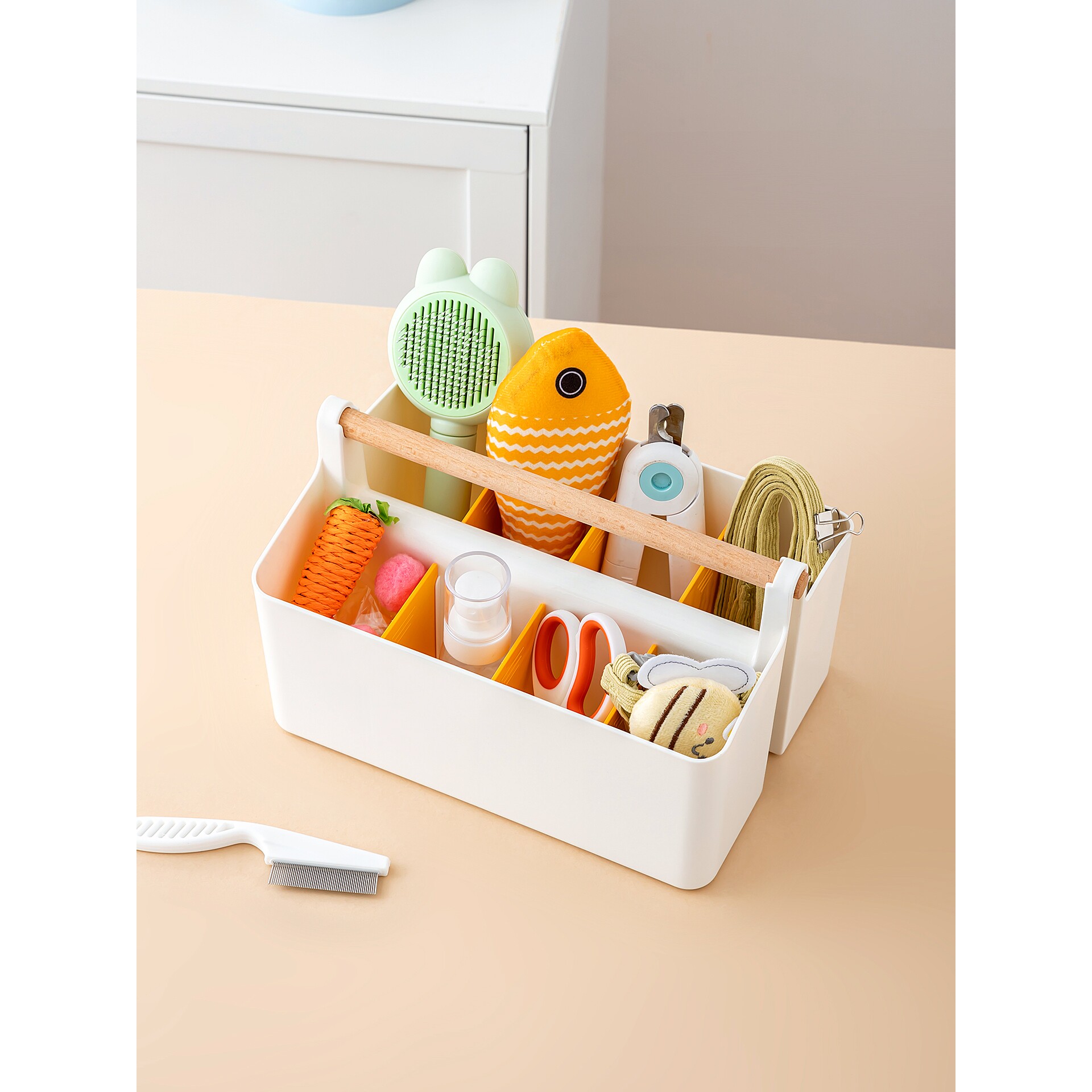 宠物用品收纳箱梳子指甲刀收纳盒宠物猫条罐头零食玩具分格置物架,淘宝优惠券,粉丝福利购,淘宝优惠卷