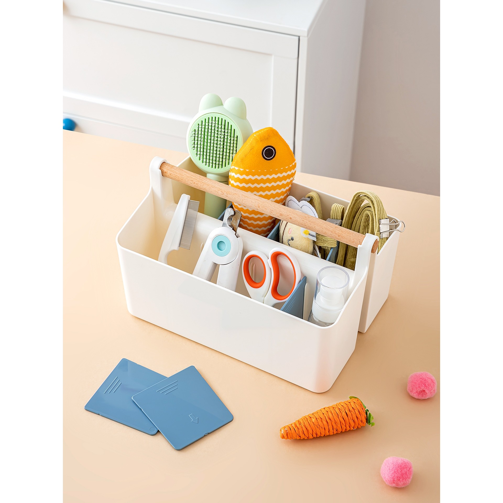 宠物用品收纳箱梳子指甲刀收纳盒宠物猫条罐头零食玩具分格置物架,淘宝优惠券,粉丝福利购,淘宝优惠卷