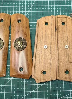 AQK1911黑鹰黄花梨实木护木徽章握把片