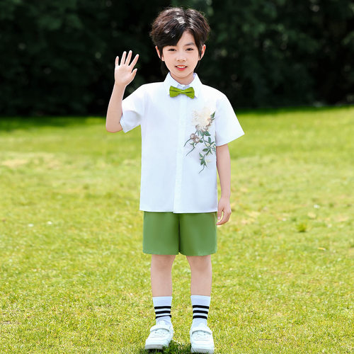六一儿童合唱演出服幼儿园表演诗歌朗诵服装中国风男女童蓬蓬纱裙 - 图3