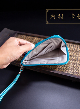 中国风特色礼品南京云锦拉链零钱包刺绣女小包纪念品出国送老外