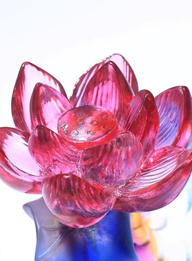 威弗列德古法琉璃工艺品鱼缸聚宝盆摆件水晶乔迁礼品轻奢高档玻璃