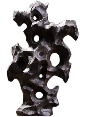 新中式禅意境装饰品样板间售楼处茶室书柜摆件太湖石造型陶瓷假山