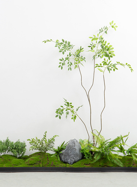 仿真南天竹绿植造景楼梯下微景观