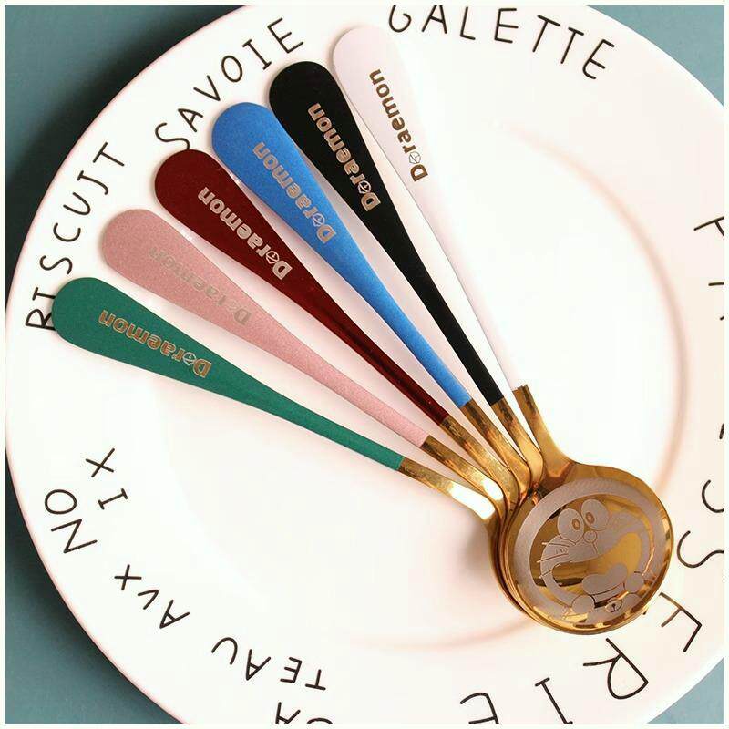 网红勺子个性汤勺调羹汤匙家用大号儿童不锈钢成人机器猫哆啦A梦T