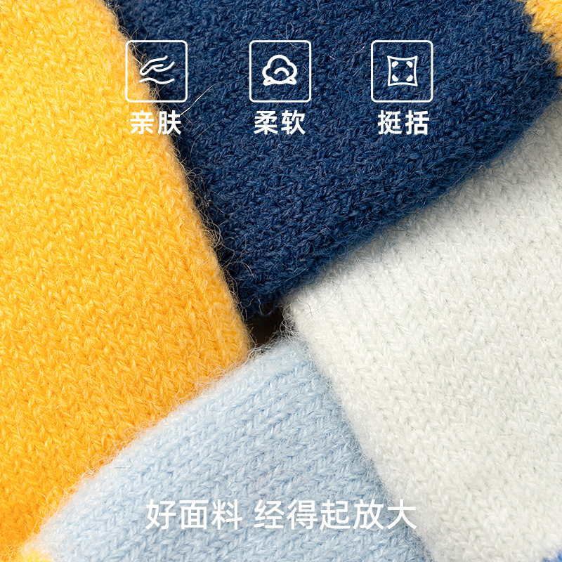 绿写儿童手套男大童保暖分指手套卡通冬礼物针织男孩五指手套新款