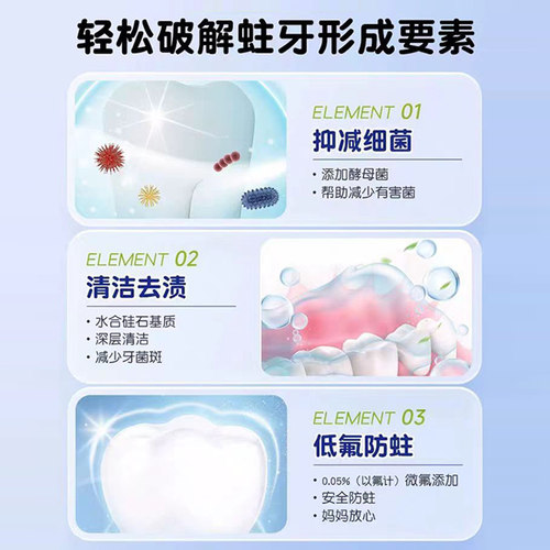 葵花儿童牙膏6到12岁含氟换牙期防蛀固齿牙膏防蛀牙龋齿修复HM - 图2