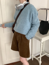 Wei Sol Soft Glutinous Warm Sweater Woman 2023 Autumn Winter New Korean version Coral Fleece round collar Long sleeves Mao woven blouses