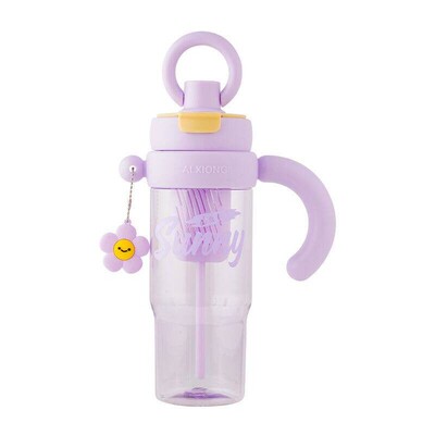 新款高颜值吸管杯夏学生女生运动把手便捷提环大容量耐热吸管水杯